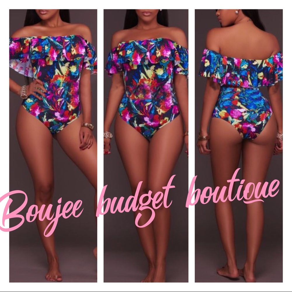 Sexy floral one piece swimwear